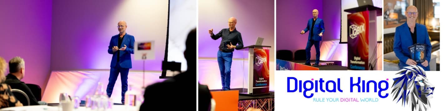 Andy Jarvis on stage at the QBIX Digital Transformation Conference